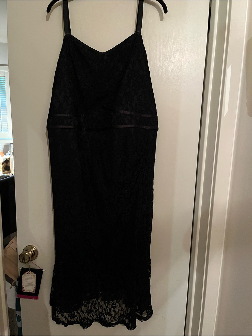 BloomChic Black Lace Midi Slip Dress